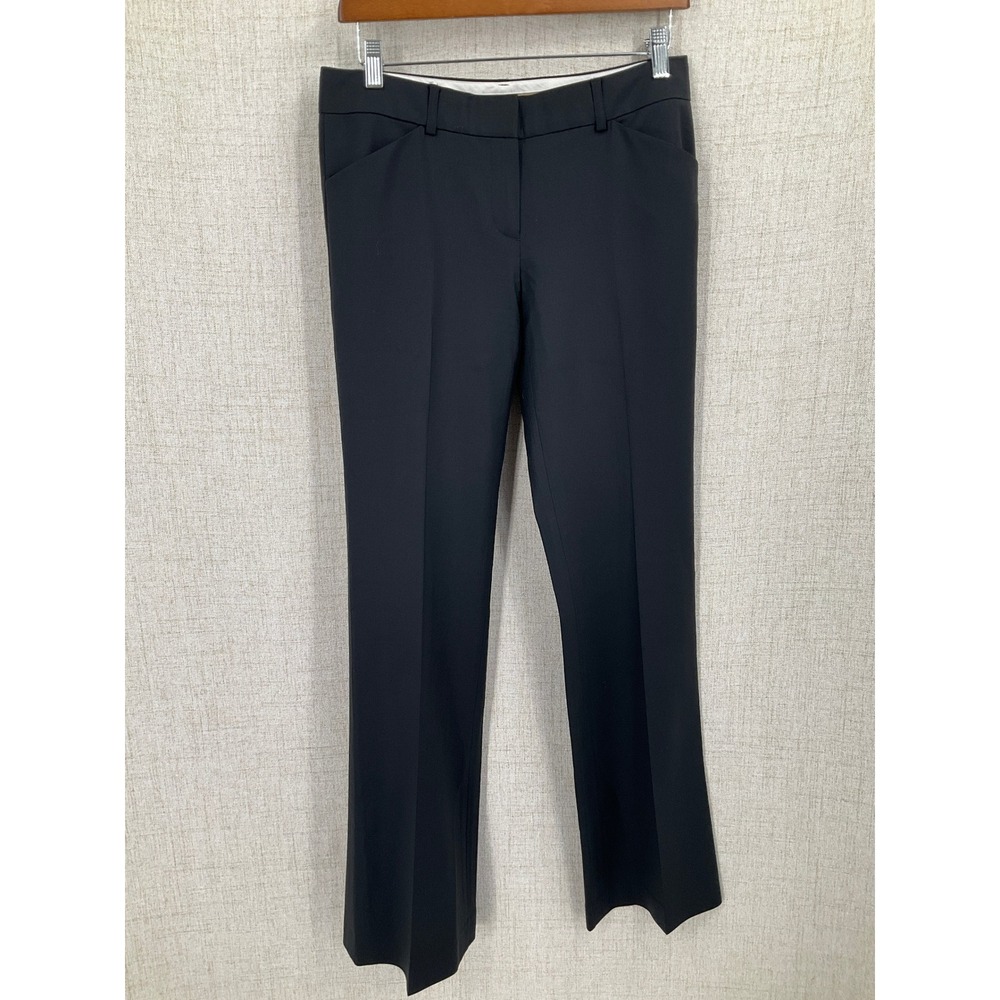 Theory Max Tailor Pants‎ Women 4 Black Wool Stretch Straight Leg Career Classic